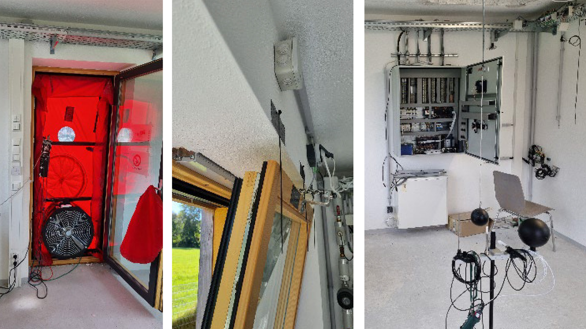 Messaufbauten Blower Door Test Steuertechnik